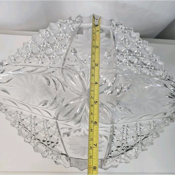 McKee Innovation EAPG Cut Crystal Fruit Bowl Floral Nearcut Pattern Antique - Picture 3 of 7
